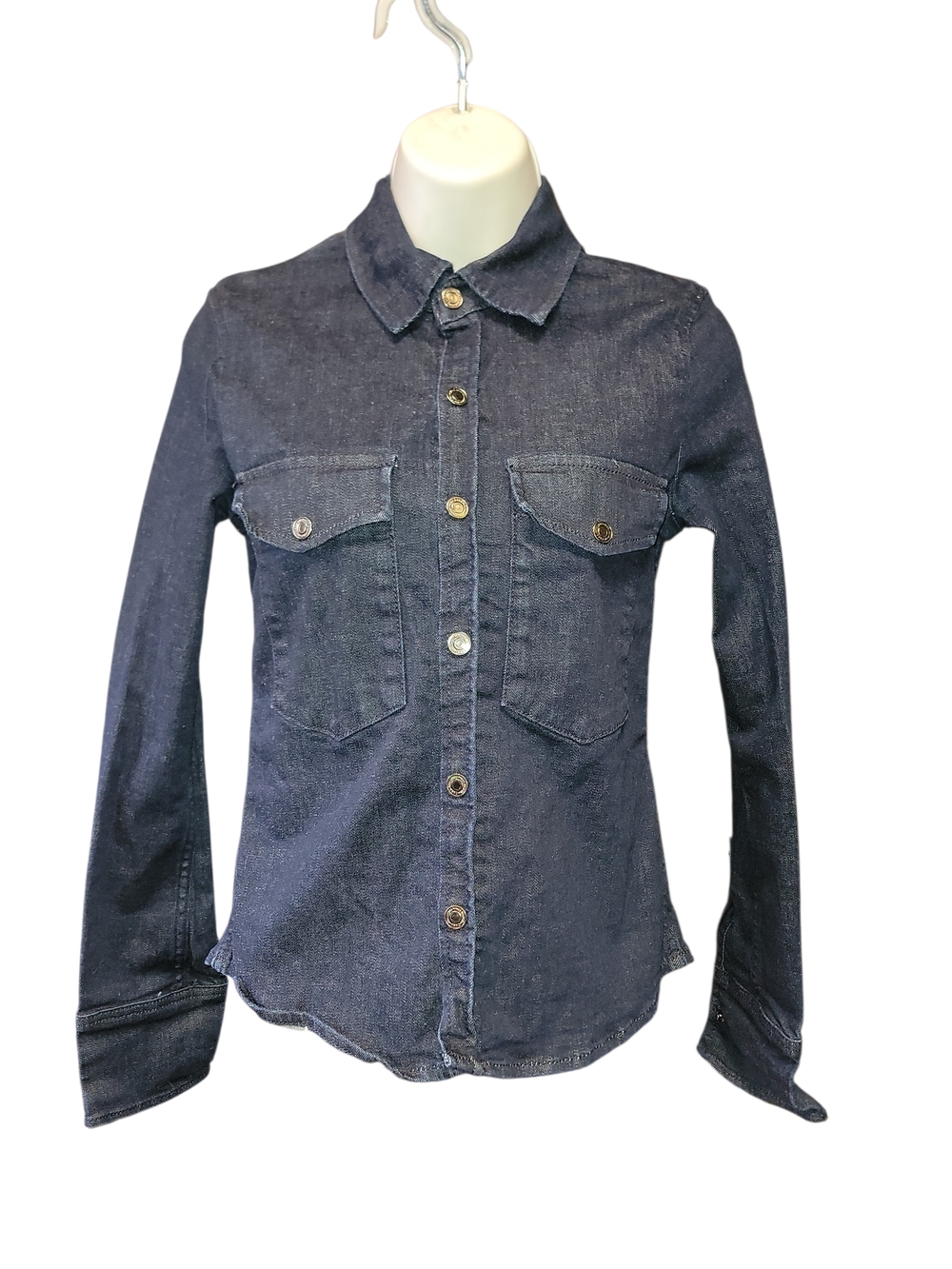 Zara Navy Denim Shirt - Dark Blue